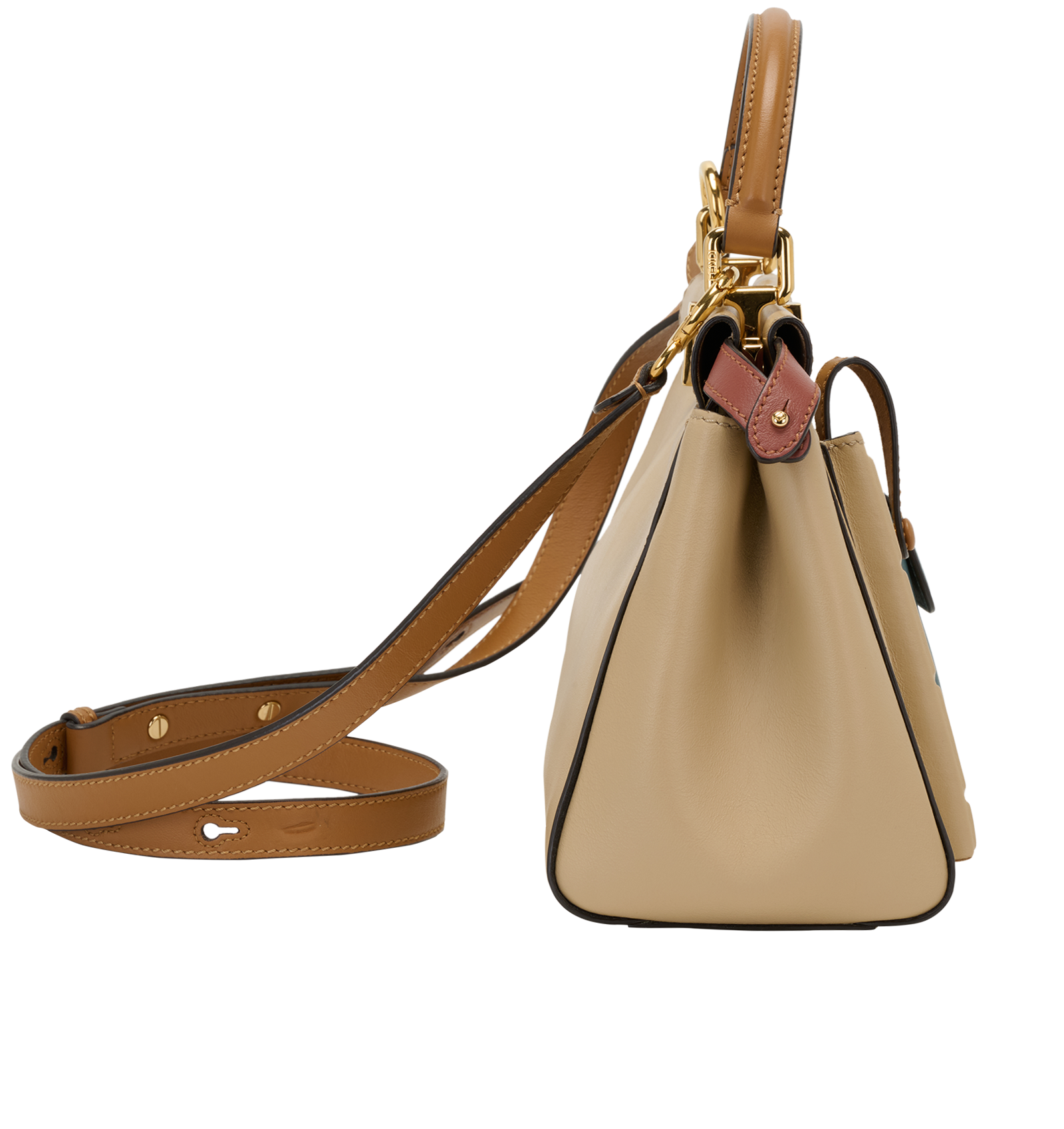 Mini Peekaboo Utility, &pound;1,800, Handbags, Beige/Blue, Leather, Side view